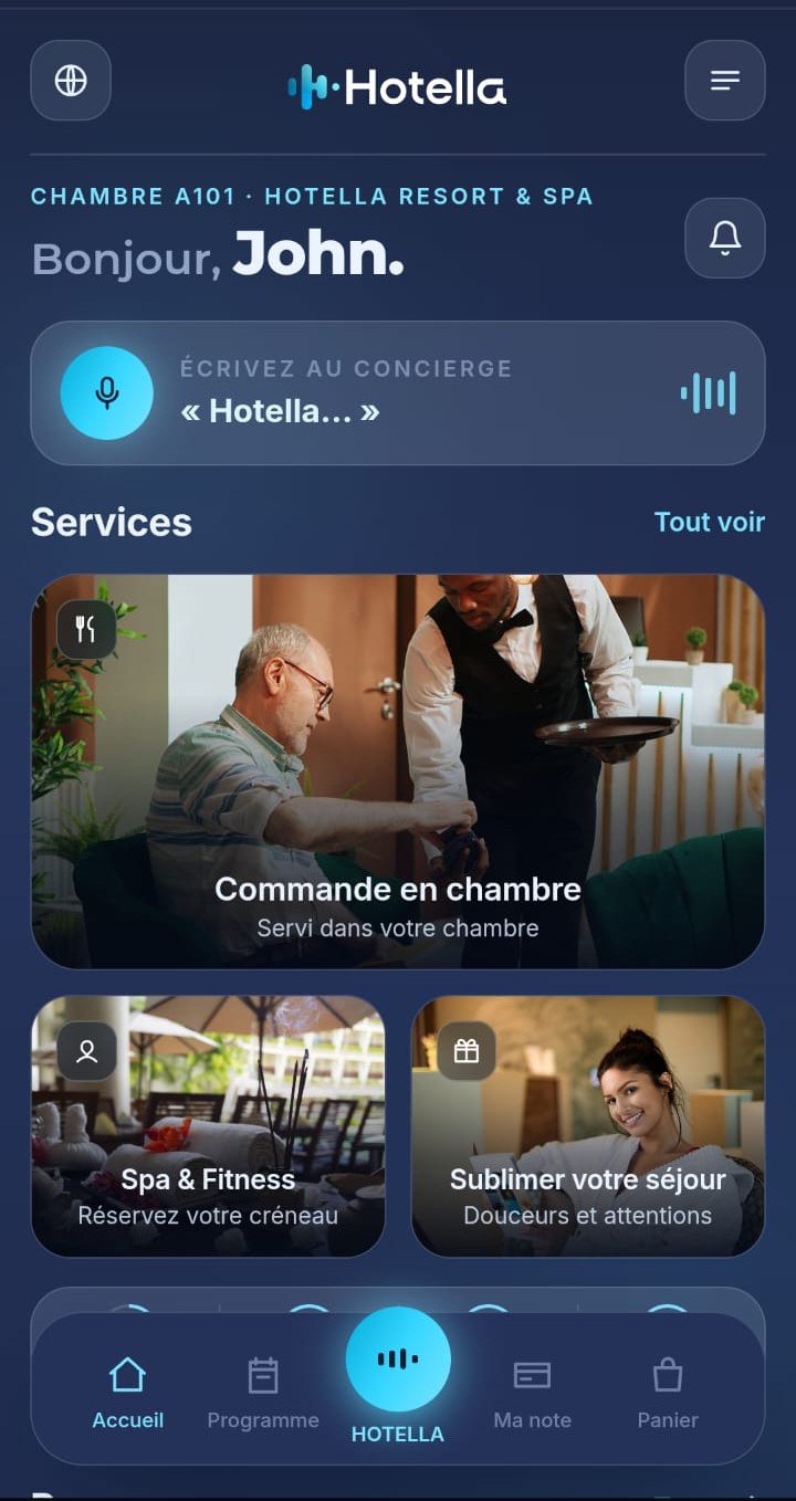 Guest App HOTELLA : Accueil à son nom